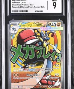 [CGC 9] 2026 Pokemon Ascended Heroes Prem. Poster Coll. Mega Lucario ex #033 Black Star Promos